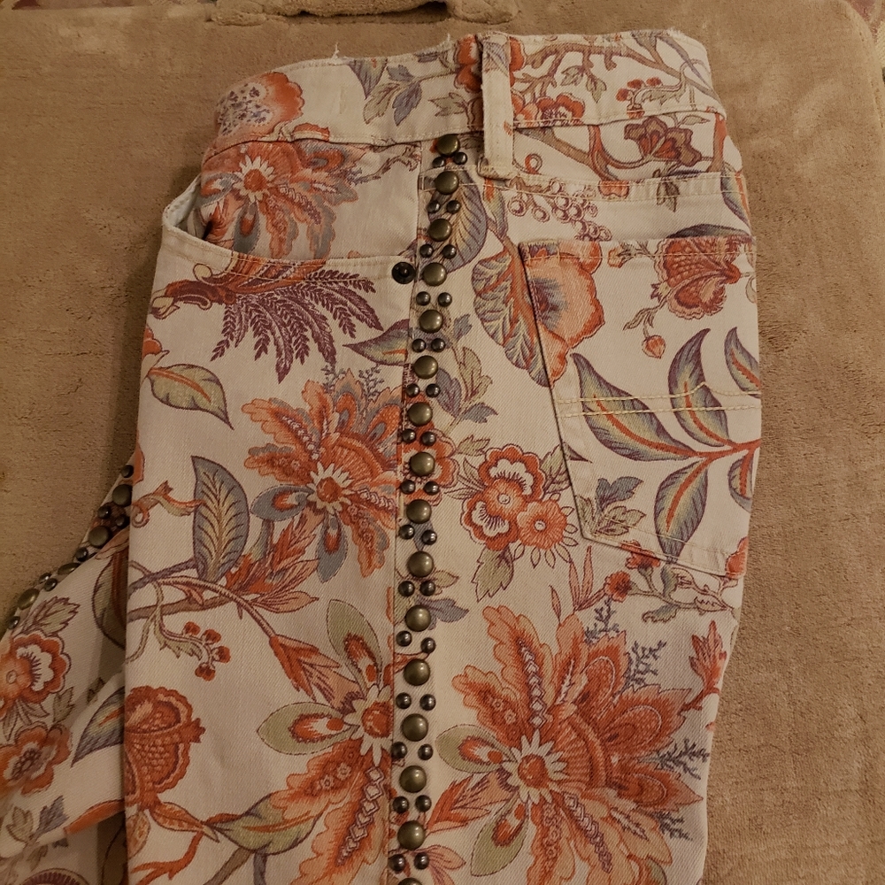 NWOT DENIM SUPPLY RL Metal Beads Floral Jeans - Picture 4 of 10